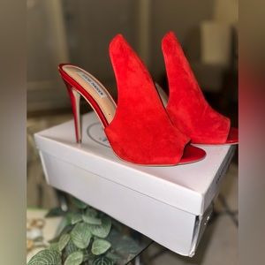 Brand new RED OPEN BACK PUMPS! Never Worn